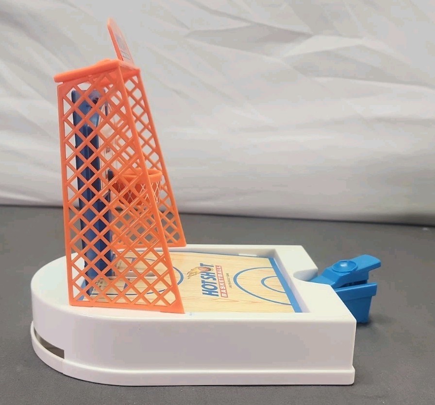 Vintage 1992 Milton Bradley Hot Shots Basketball Travel Game With Extra Pieces.