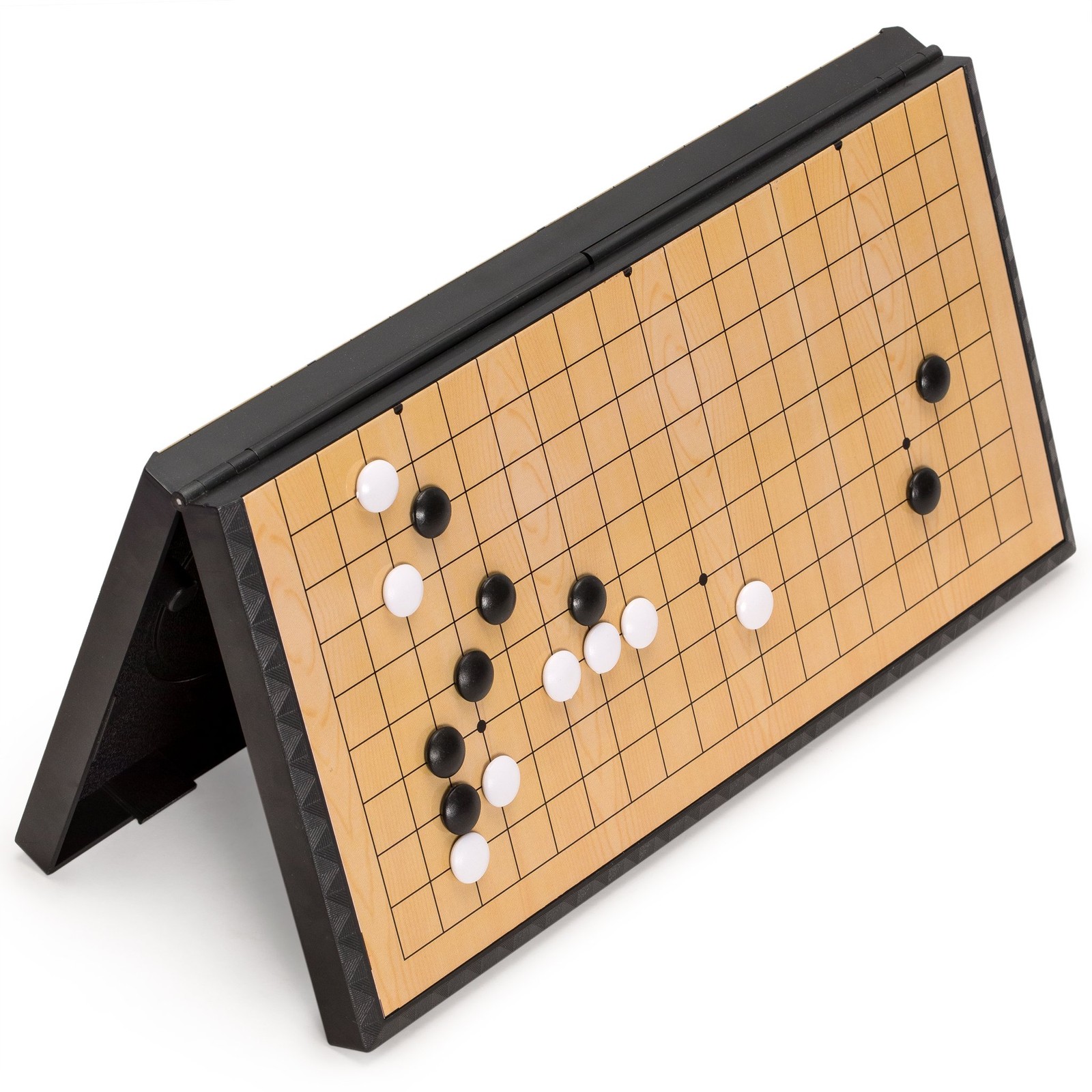Magnetic Go Game Set with Single Convex Magnetic Plastic Stones and Go Board,…