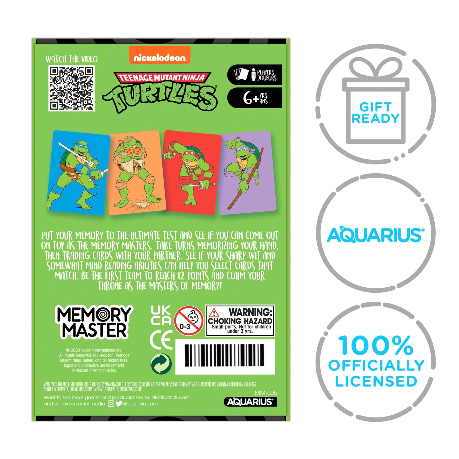 Teenage Mutant Ninja Turtles Memory Master Card Game – Officially Licensed TM…