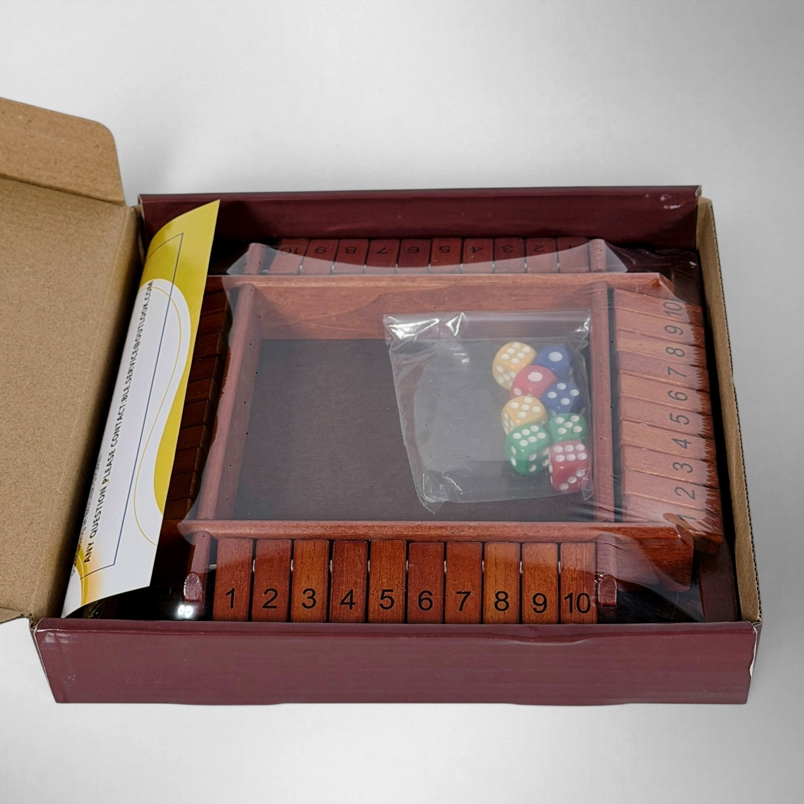 Nicecho Shut The Box Wooden Dice Game 4 Player New Open Box Complete Family