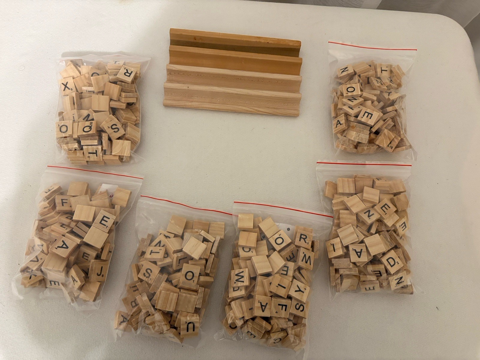 Lot 600 Scrabble Tiles Deluxe Edition Replacement Natural 4 Wood Tile Holders