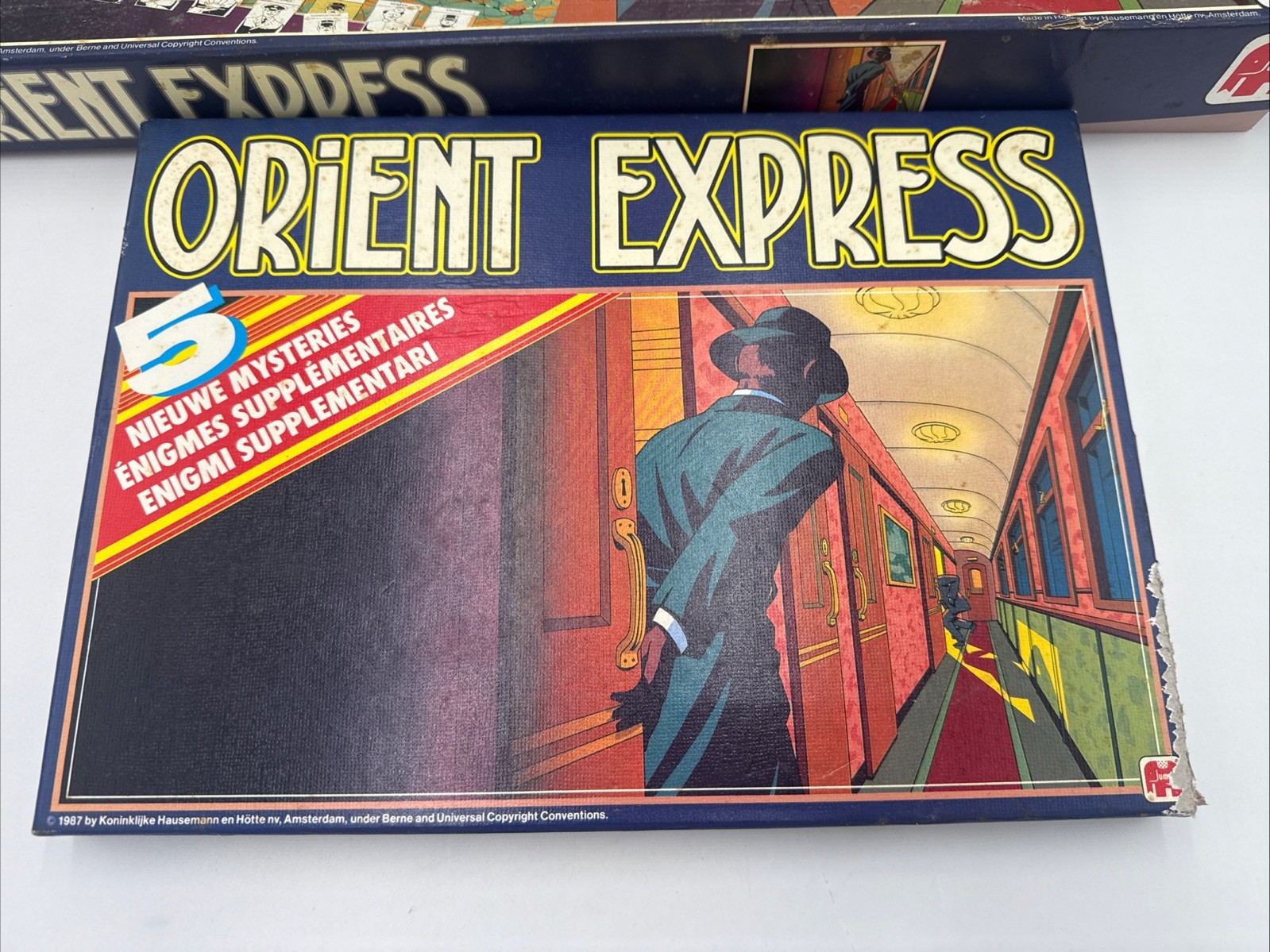 Vintage Orient Express Board Game Jumbo W 5 Mysteries Supplement Add On Dutch