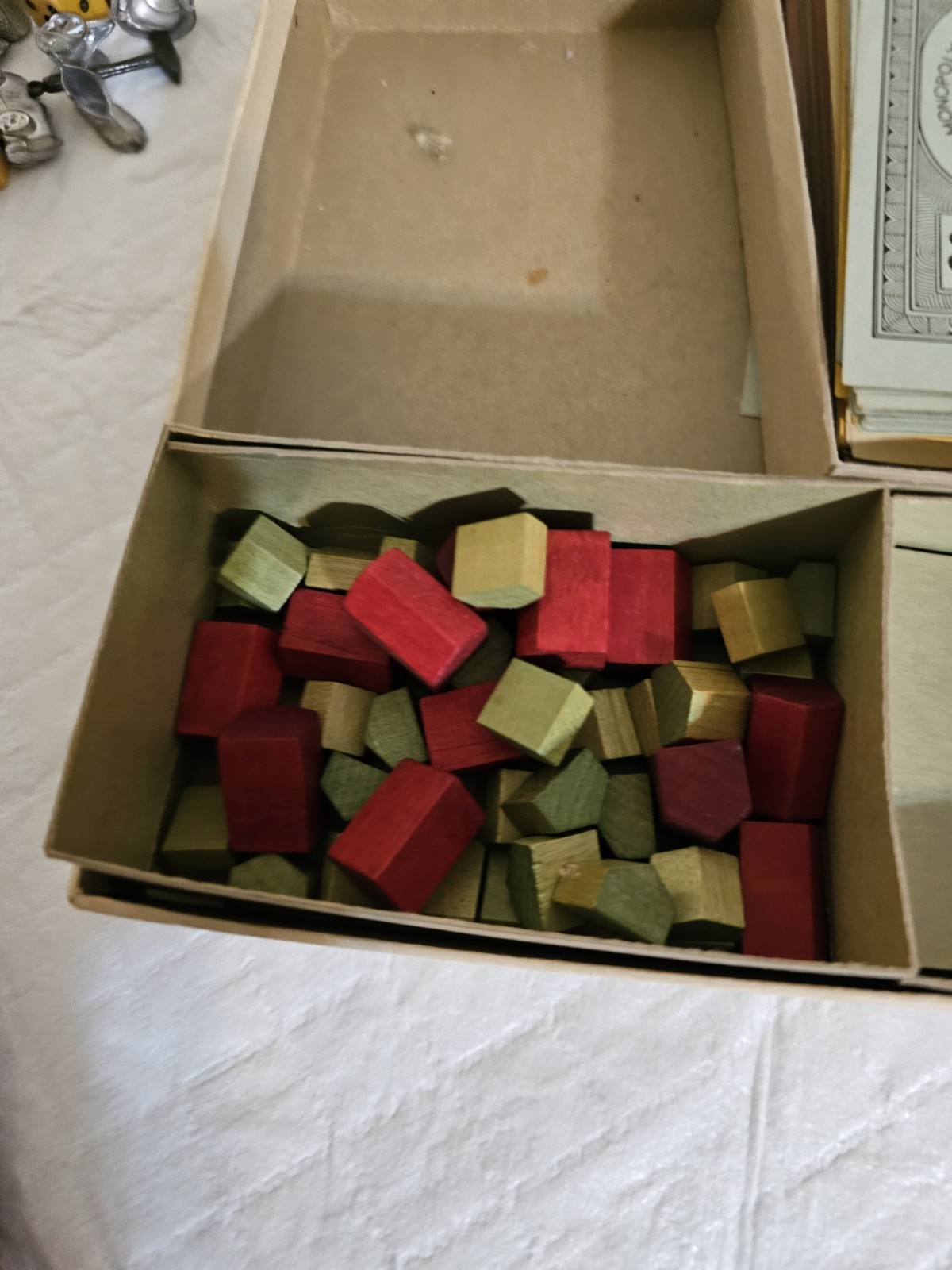 Vintage 1935 Monopoly Parker Brothers Black Box Missing Pieces, No Board