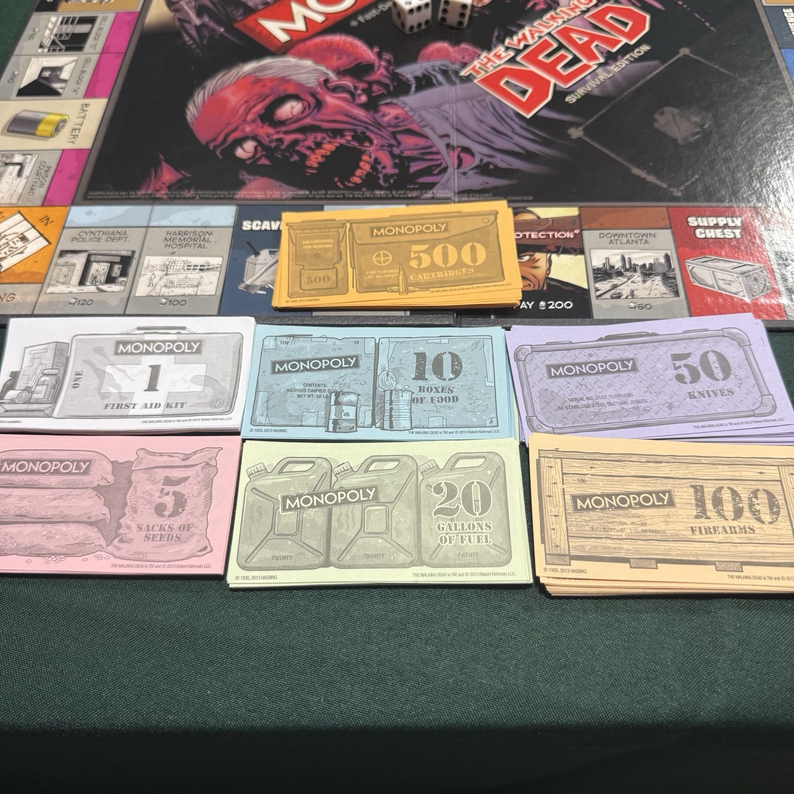 Monopoly The Walking Dead Survival Edition Board Game Complete USAopoly Zombie