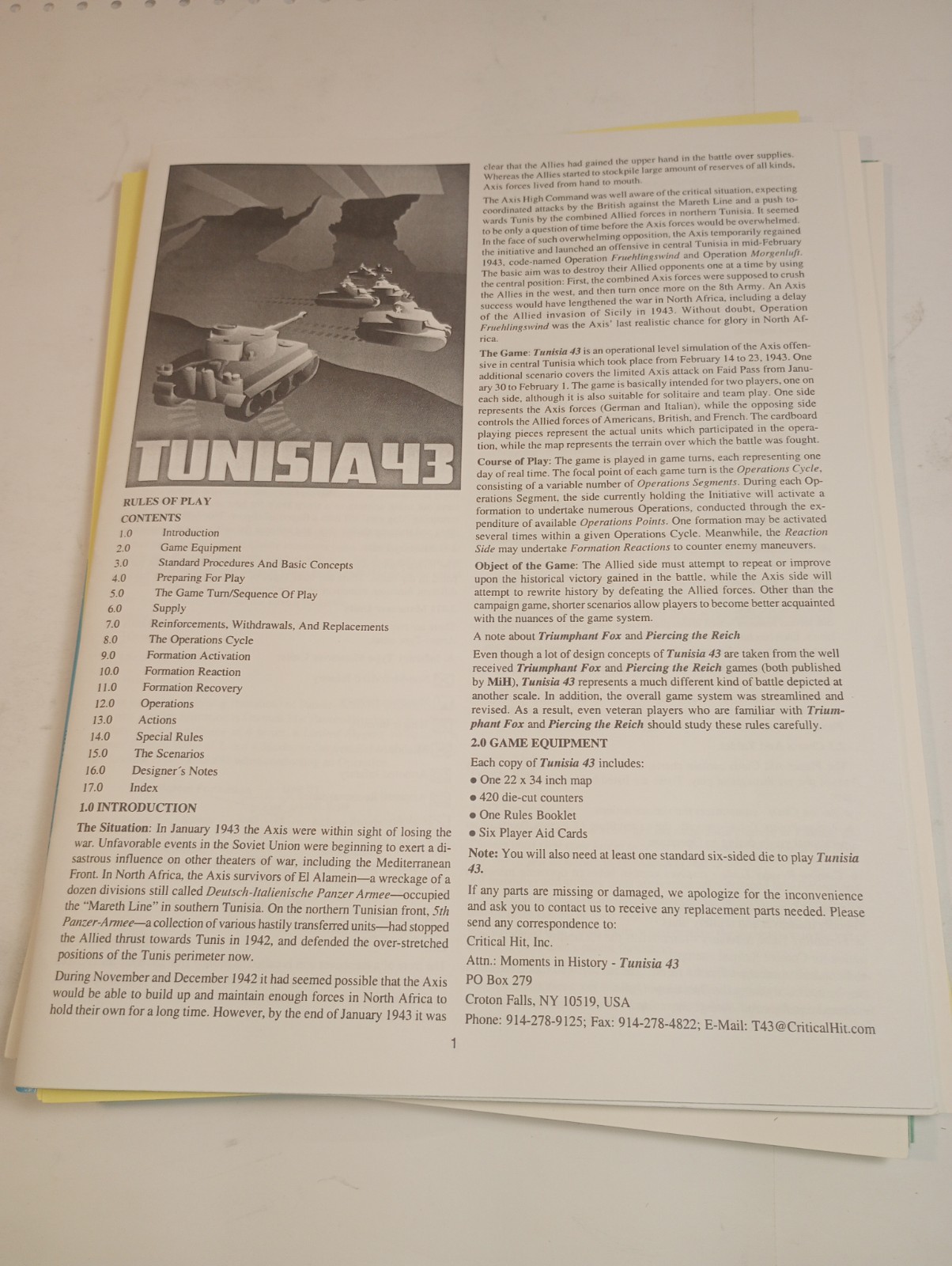 Tunisia 43 Moments in History Game Complete Unpunched