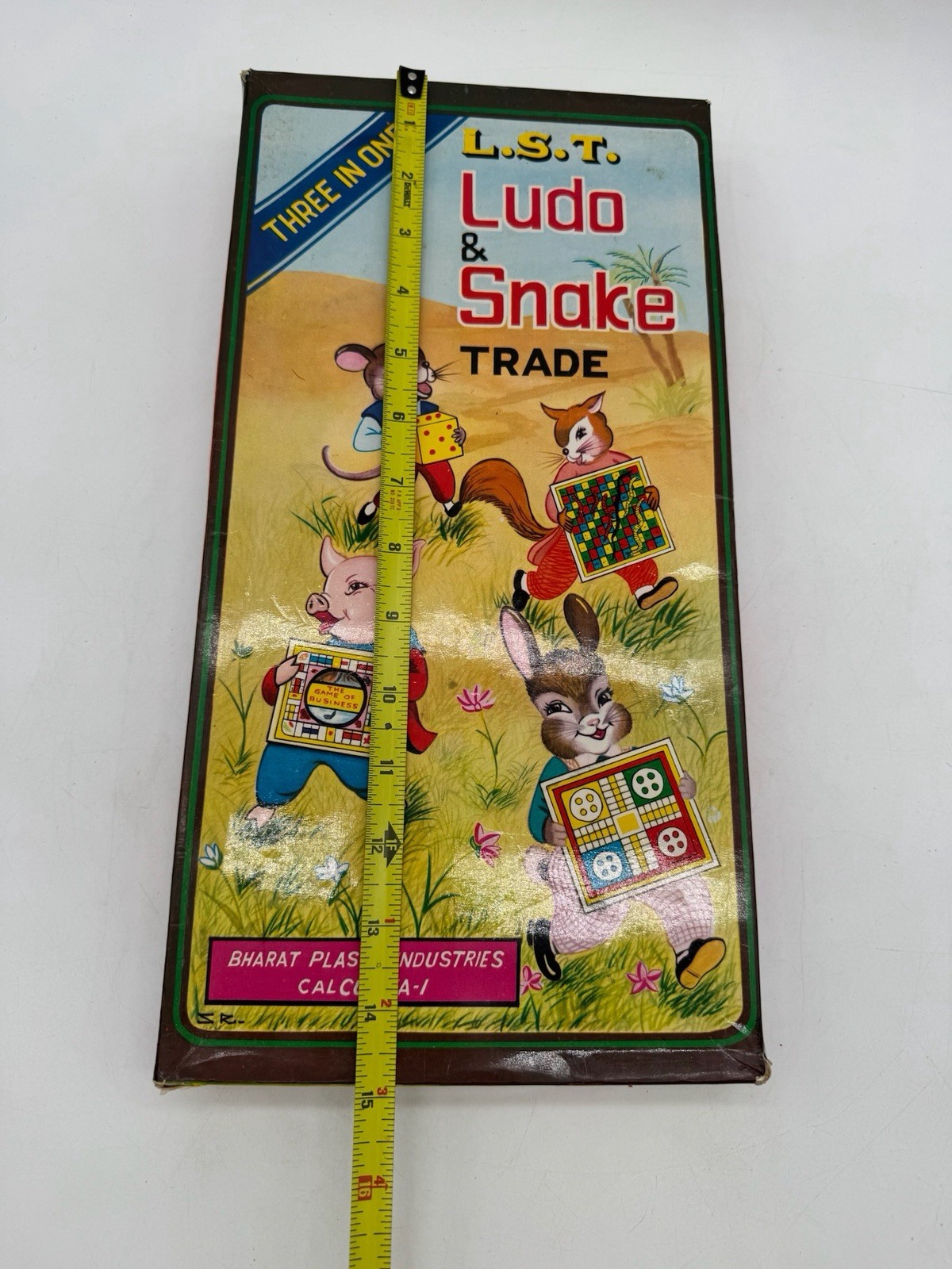 Vintage 1960s Bharat Plastic LST Ludo Snake Trade 3 in 1 Game Kids Collectible