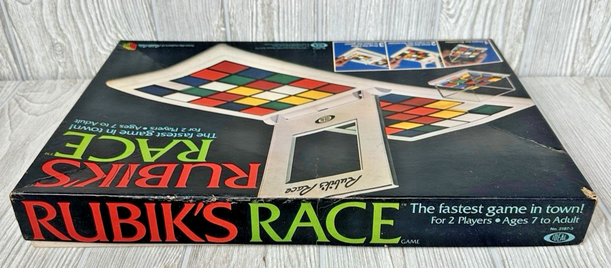 Ideal Rubik’s Race Game Original Box 1982 Maker’s of Rubik’s Cube 2 Player VTG