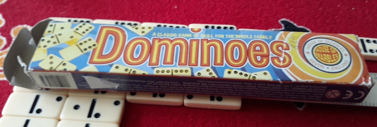 Vintage House of Marbles Devon England Miniature Dominoes, Double Six READ DESCR