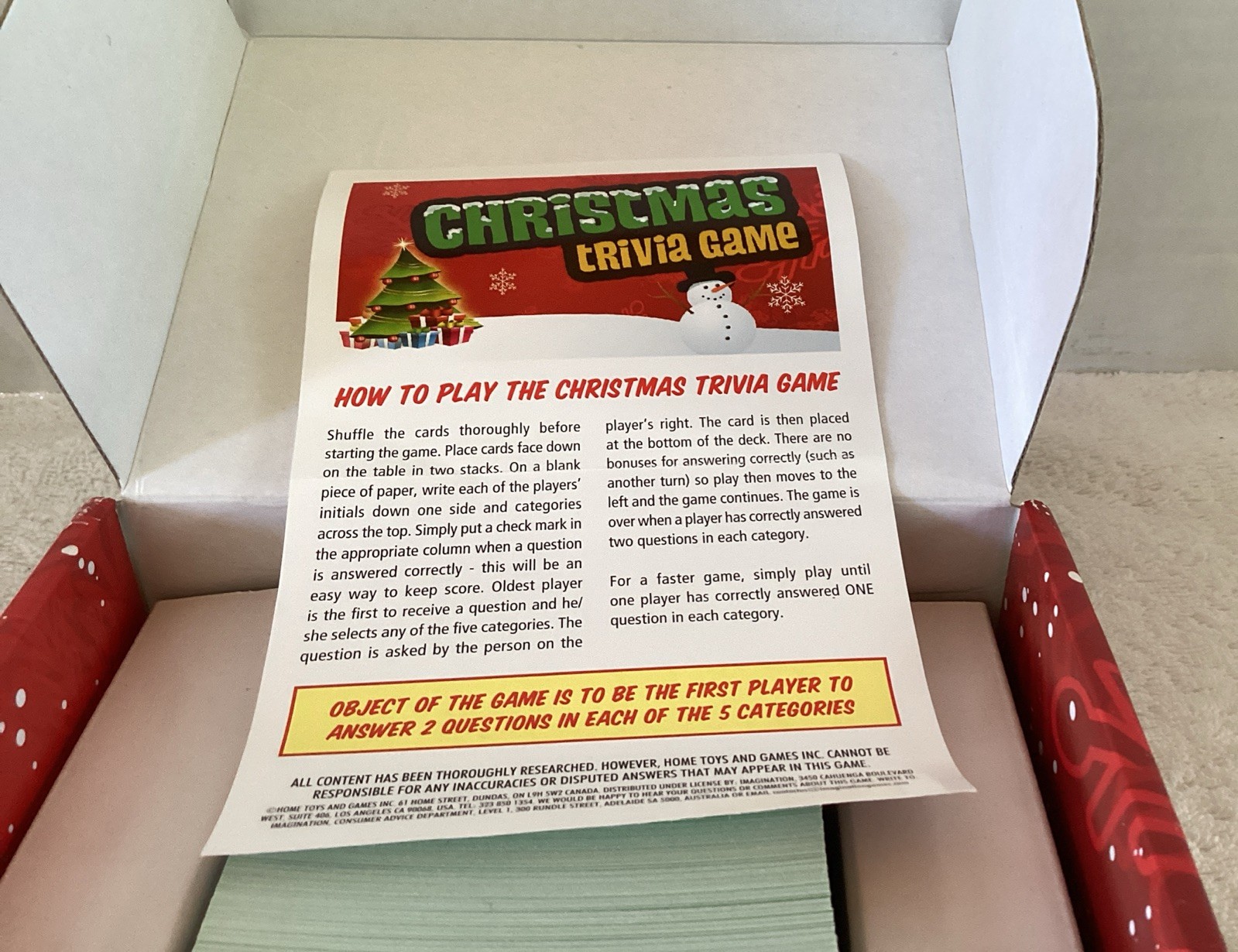 Christmas Trivia Game Holiday Fun Game Night Ages 12 and up Perfect Christmas…