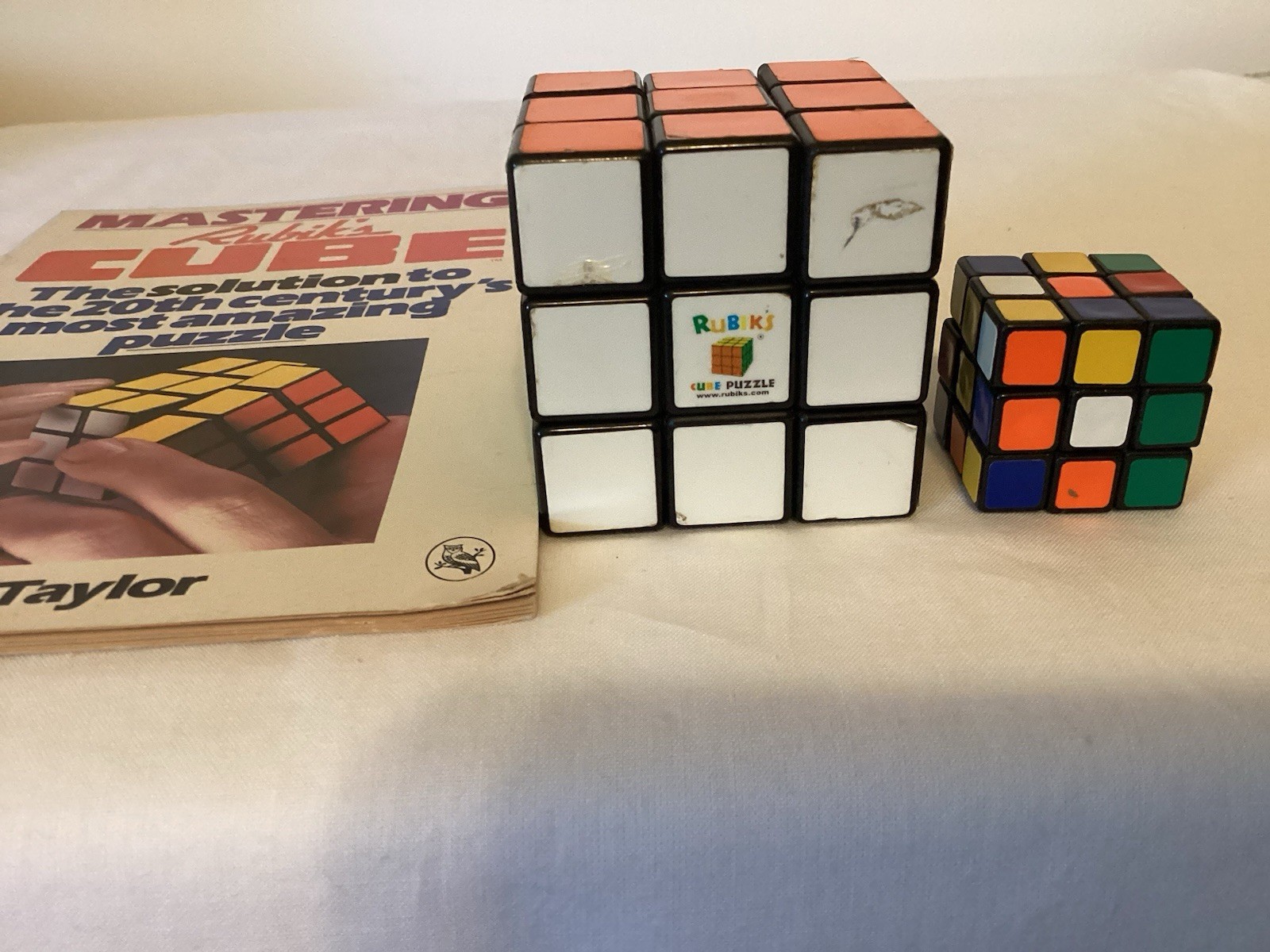 Original Rubik’s Cube, Mini Cube and 1980 Instruction Book