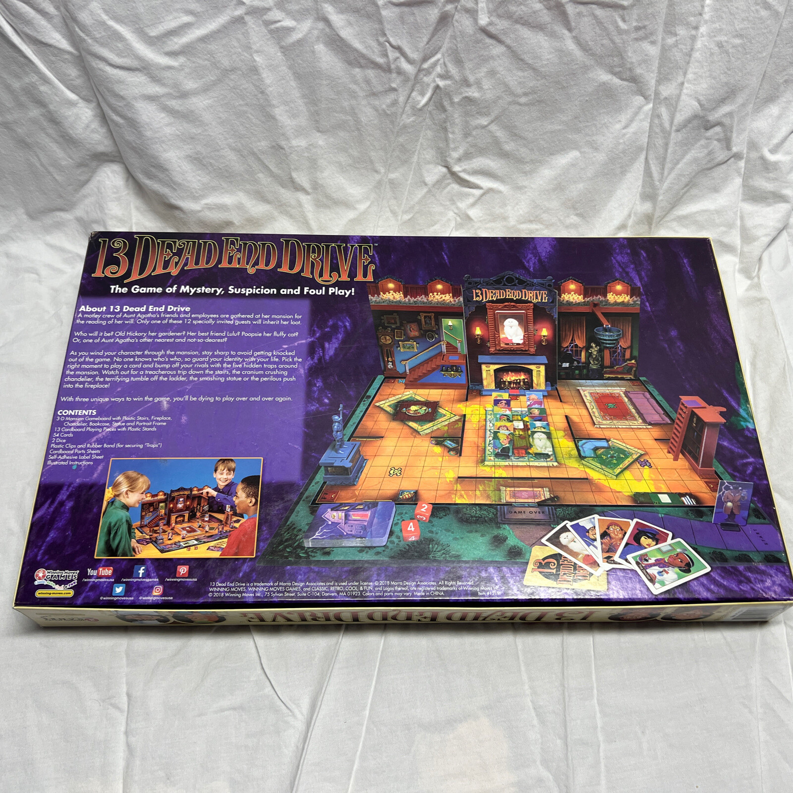 13 Dead End Drive Board Game Milton Bradley -Family Game Night Kids & Adults