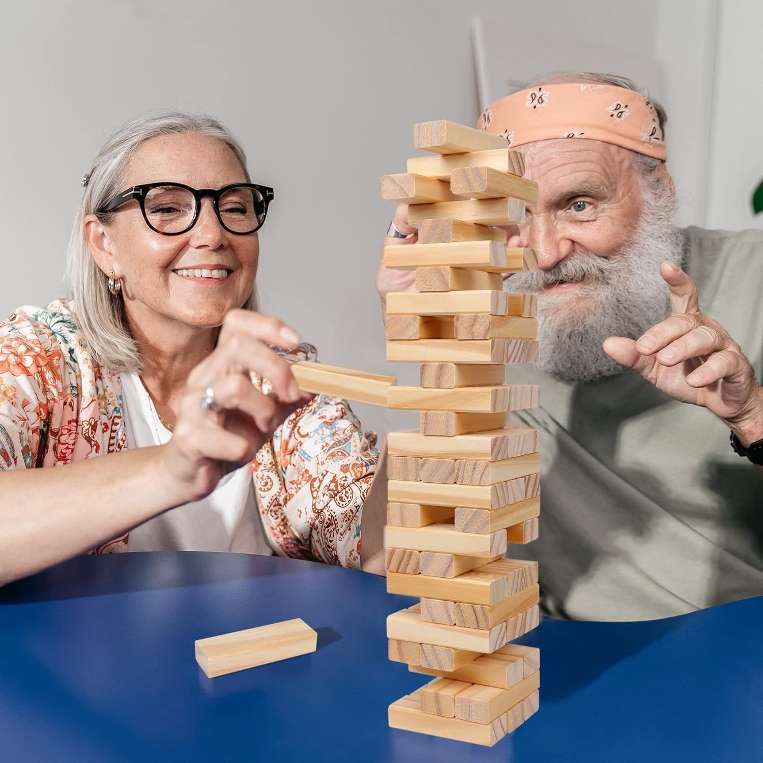 54pcs Wooden Stacking Game: Fun, Safe Family Game Night Essential