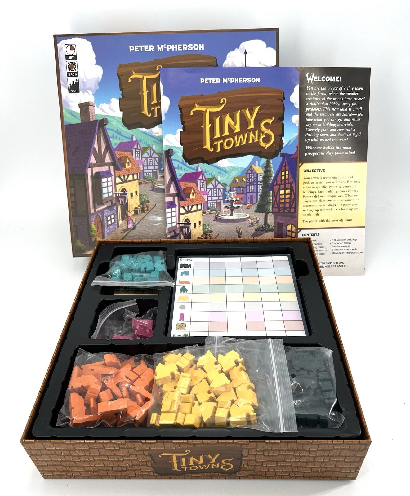 Tiny Towns Board Game Peter McPherson 2019 Build Construct COMPLETE