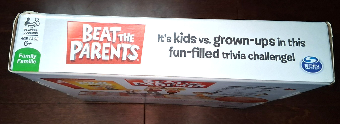 Beat the Parents Board Game Spin Master Kids vs Parents Trivia Open Box Unplayed
