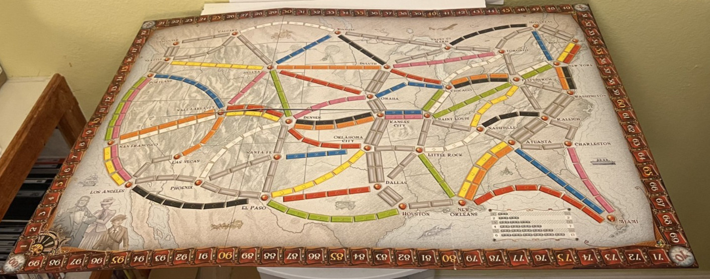 Ticket To Ride Board Game Days of Wonder Alan R Moon Complete Used Train Strateg