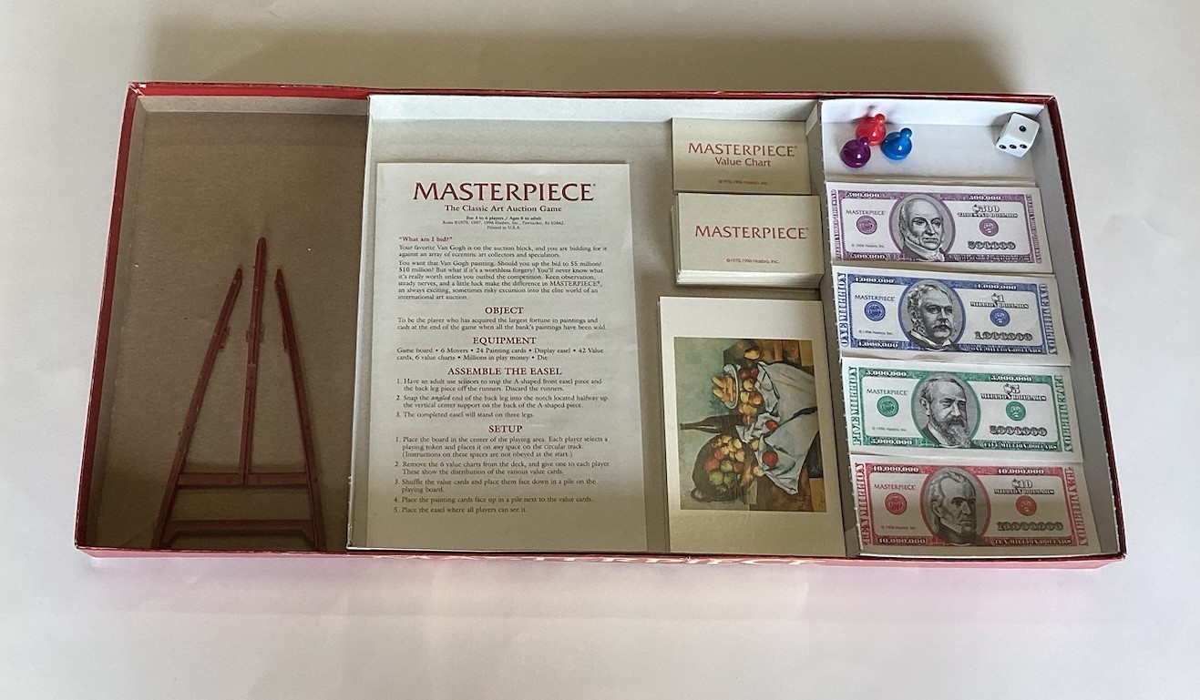 VTG Parker Brothers Masterpiece The Classic Art Auction Board Game 1996 Edition