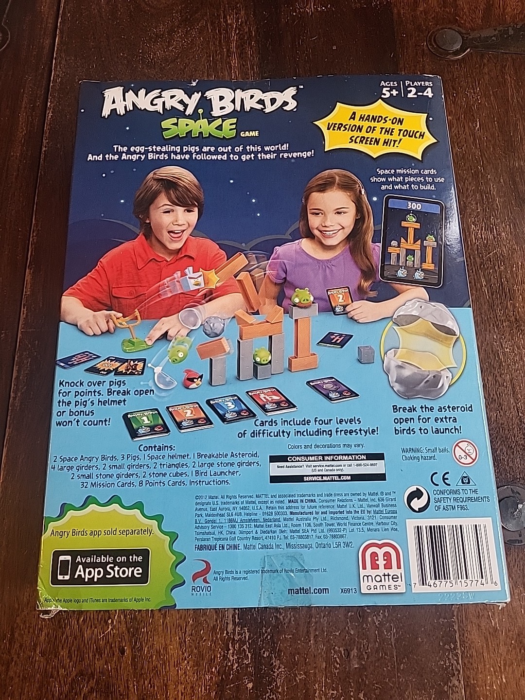 Mattel Angry Birds Space Game Open Box 2012 Complete – UNPLAYED – Wrapped Cards