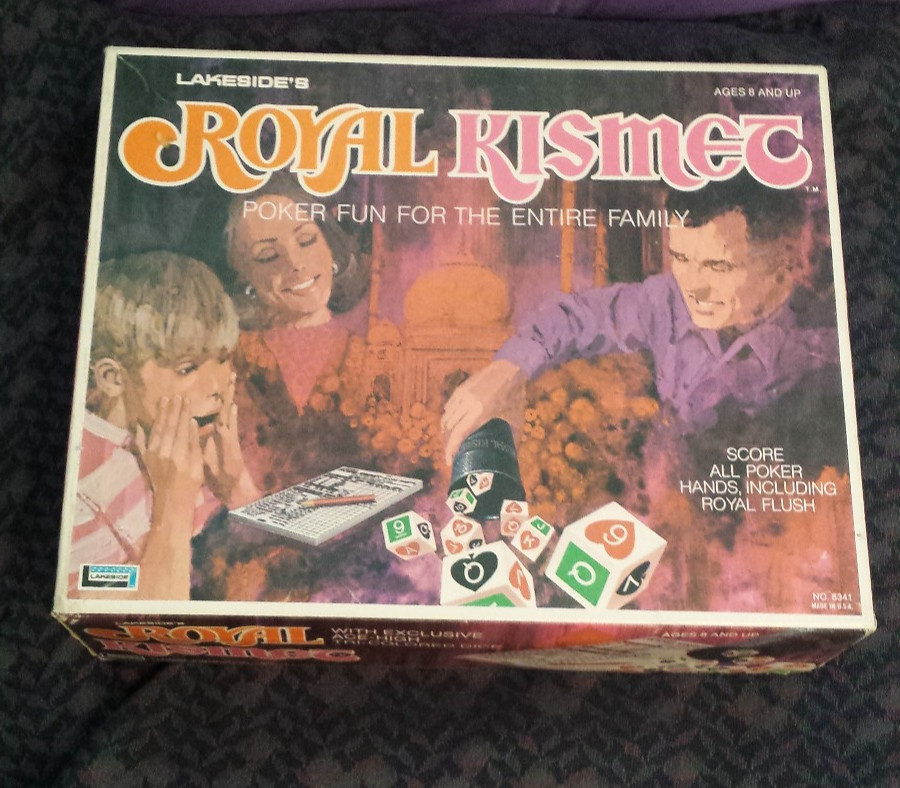 Royal Kismet Poker Dice Game Complete with a few Score sheets – Lakeside 1974