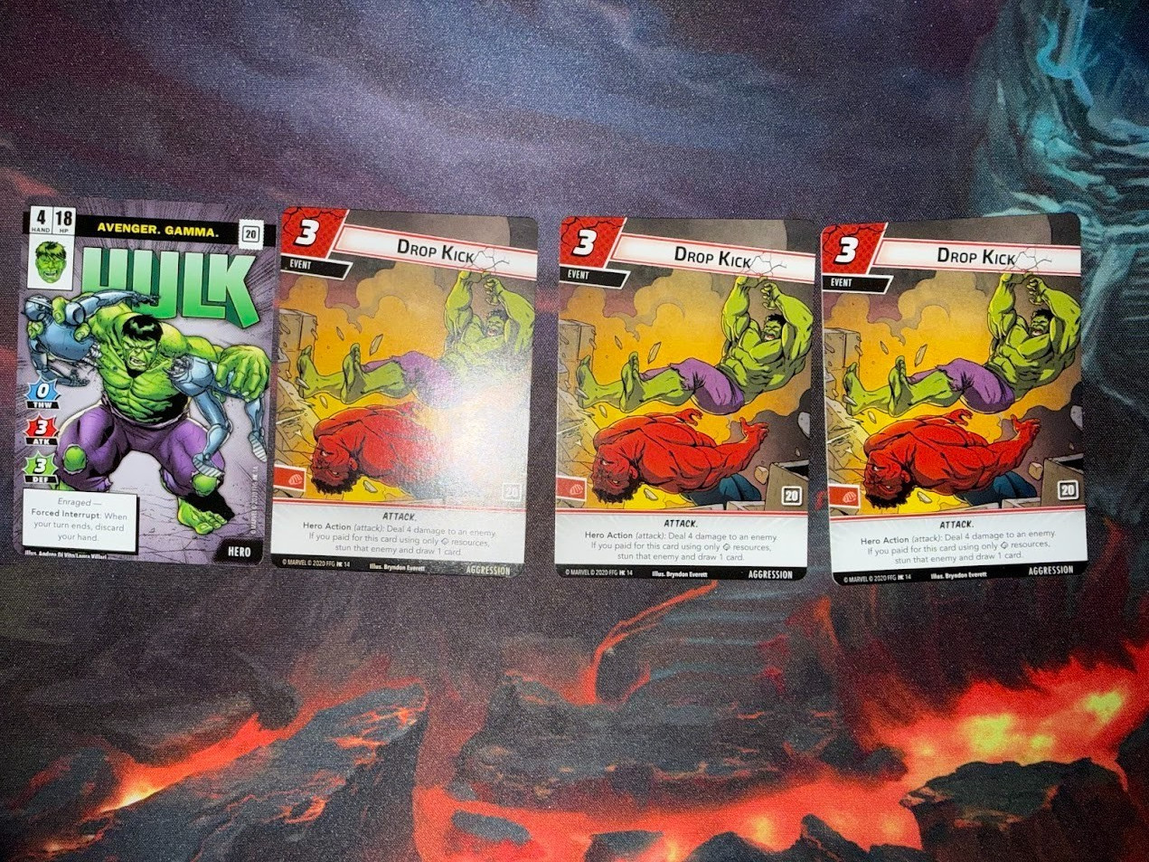 [Marvel Champions LCG] Hulk + 3x Drop Kick Promo Cards