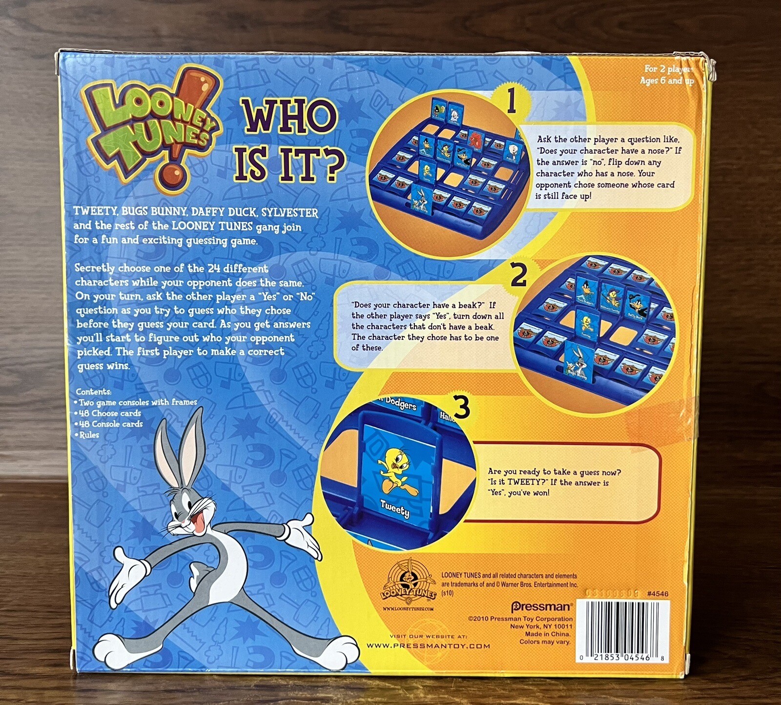 Looney Tunes Who Is It Kids Game Pressman 2010 New