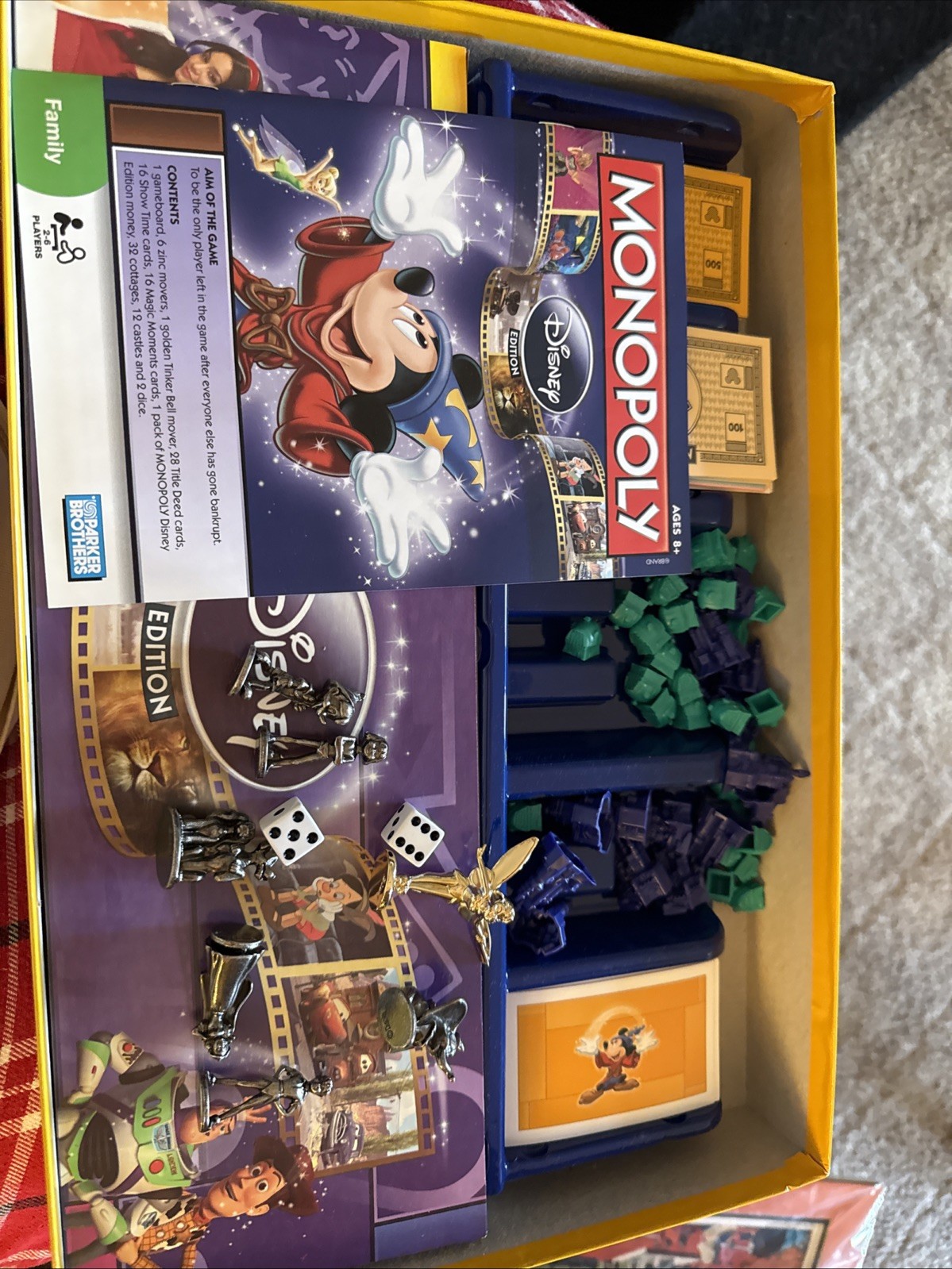 MONOPOLY DISNEY EDITION (2009) 6 PEWTER PIECES 1 GOLDEN TINKER BELL Game Piece