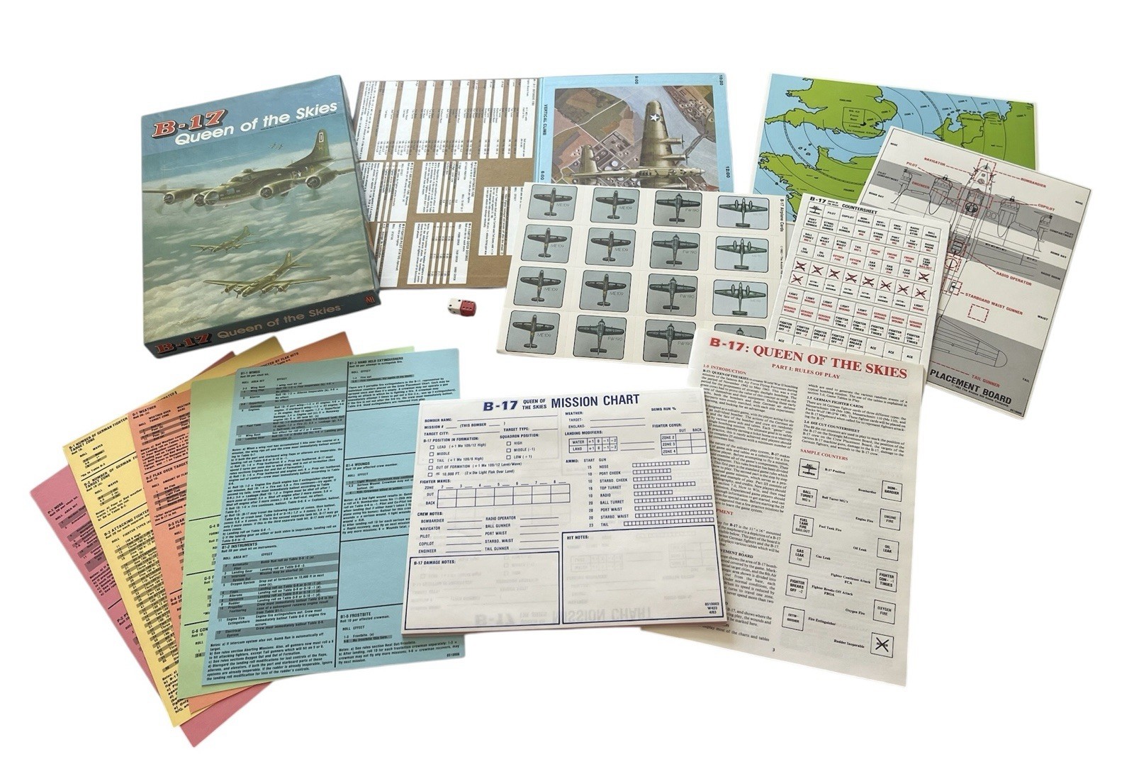 1983 Avalon Hill B-17 Queen Of The Skies WWII Aerial Combat Game UNPUNCHED