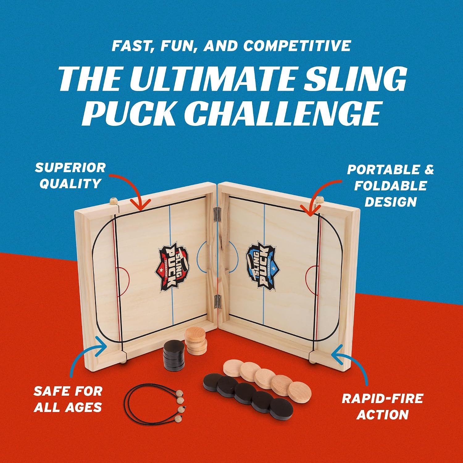 Fast Sling Puck Game – Super Winner Slingshot Puck Board Game – Sling It Shot 2