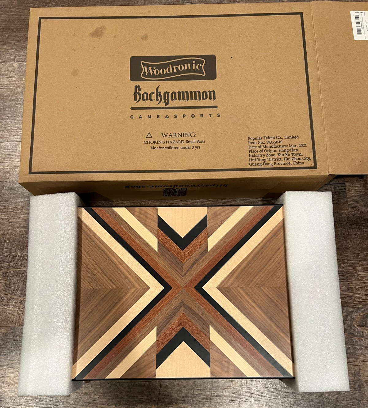 Woodronics 15″ Backgammon Set Complete Walnut Mahogany Case