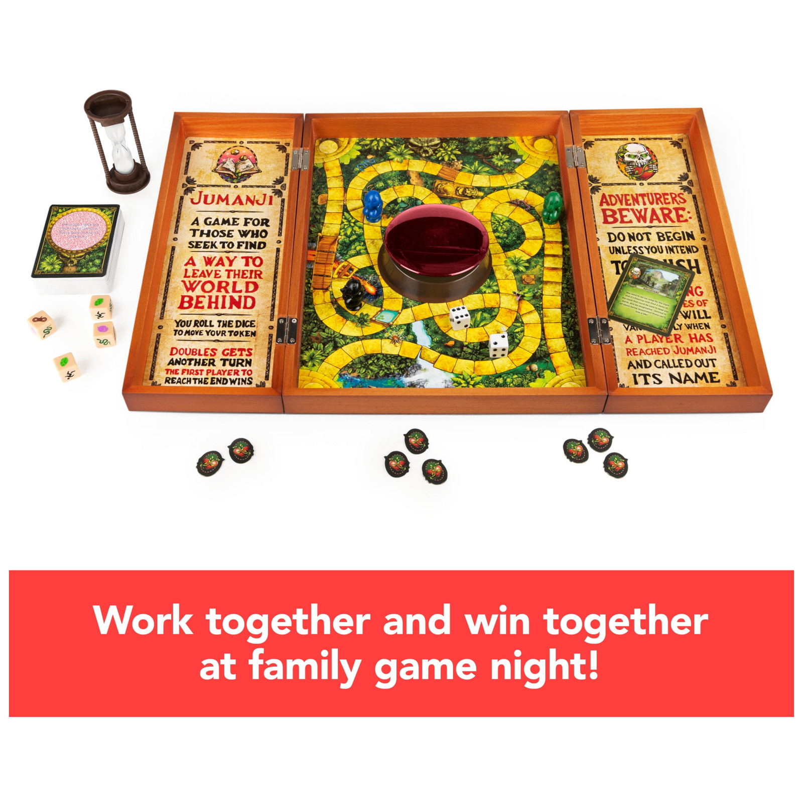 Jumanji the Game Real Wooden Box Edition of the Classic Adventure Board Game