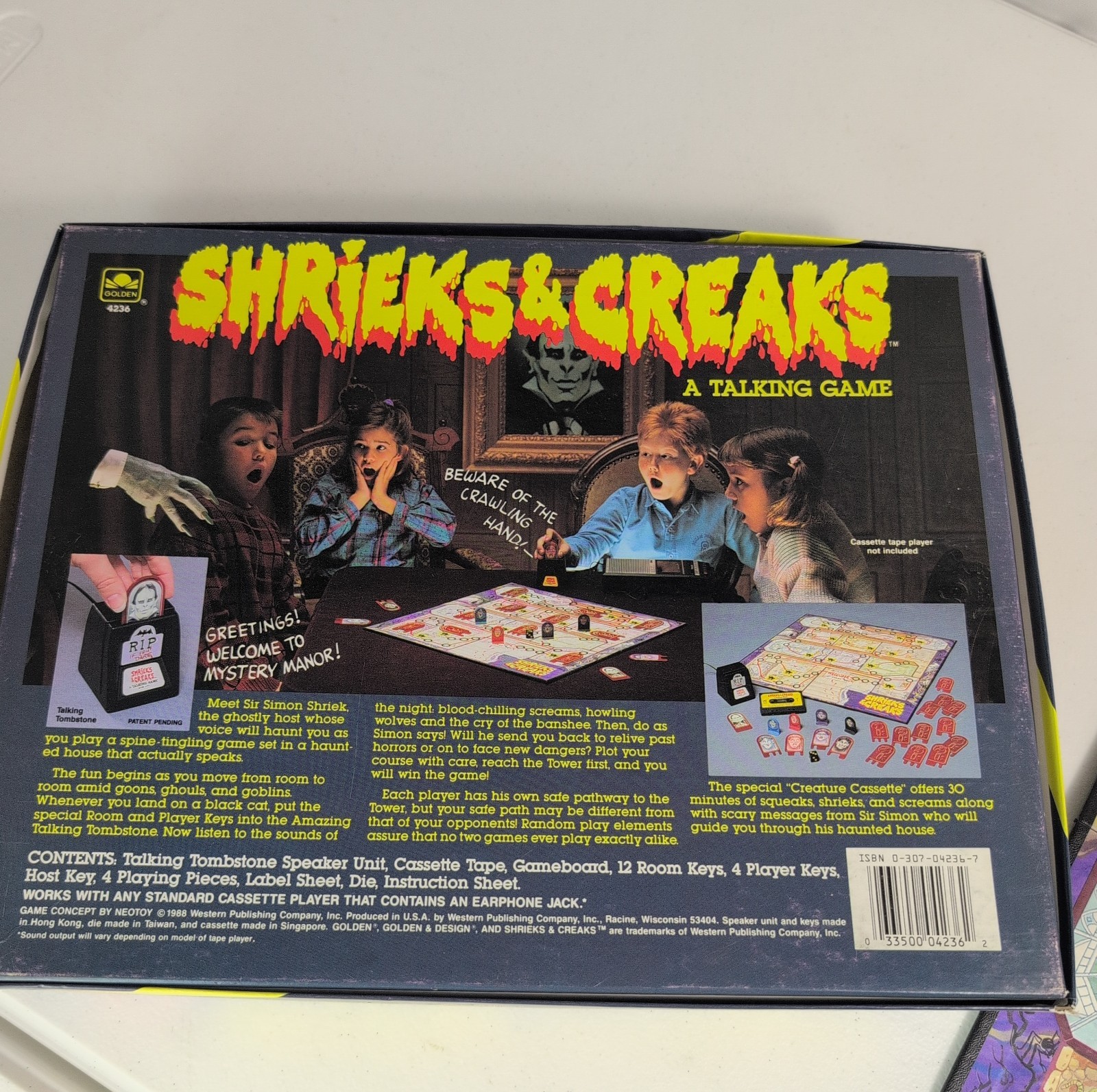 Vintage Shrieks & Creaks 1988 A Talking Horror Golden Board Game RARE Complete