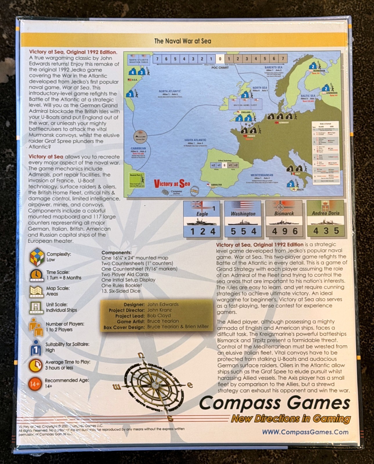 Victory at Sea Original 1992 Edition – Compass Games 1147 – Naval War – Sealed