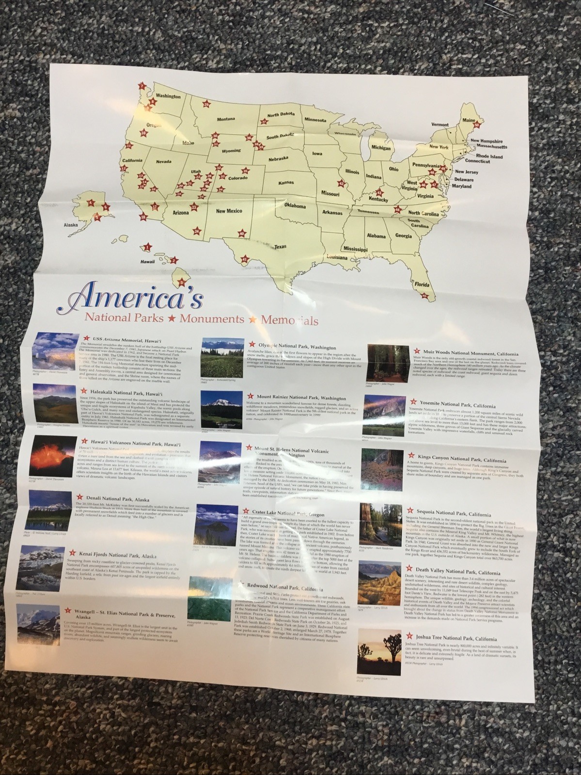 Memory Match America’s National Parks Monuments & Memorials Picture COMPLETE
