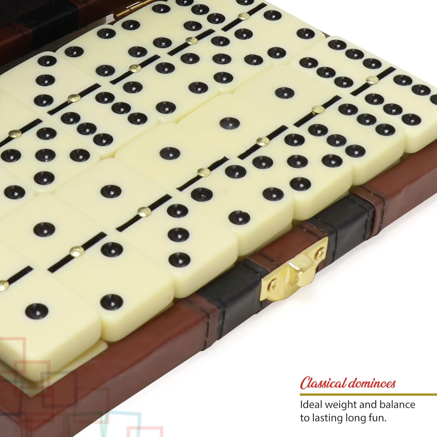 – Premium Double 6 Dominoes Set, Classic Domino Game with Leather Case, Domino S