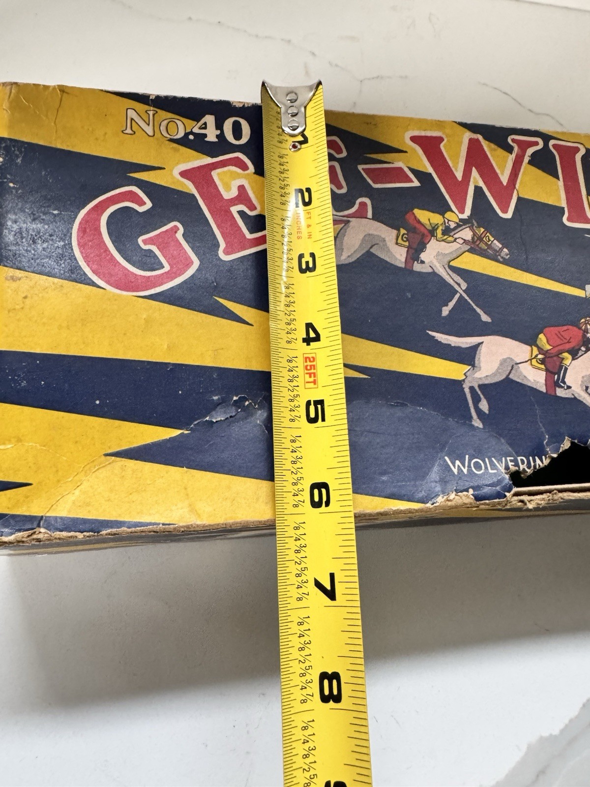 Vintage Gee-Wiz Racing Game No.40 Wolverine Supply w/ Box Horse Race Toy