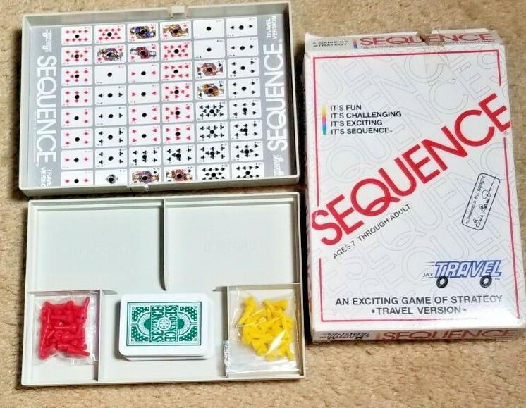 1994 Sequence Strategy Game Travel Edition By Jax – Ages 7 to Adult – Complete