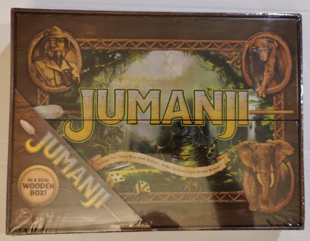 Jumanji The Game in a Real Wooden Box Edition Adventure Board Game New & Sealed