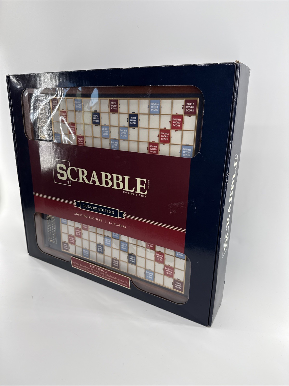 Scrabble Luxury Edition Rotating Wooden Board Game Winning Solutions – Brand New