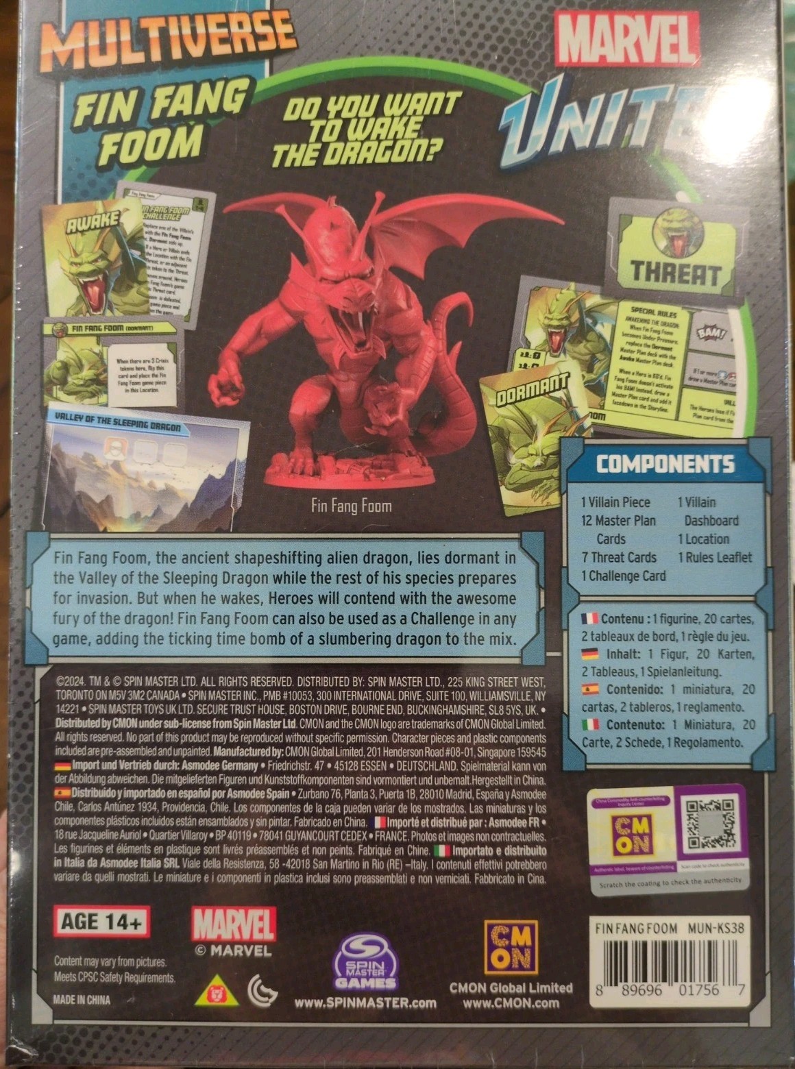 Marvel United Fin Fang Foom Kickstarter Exclusive Expansion CMON (Sealed)