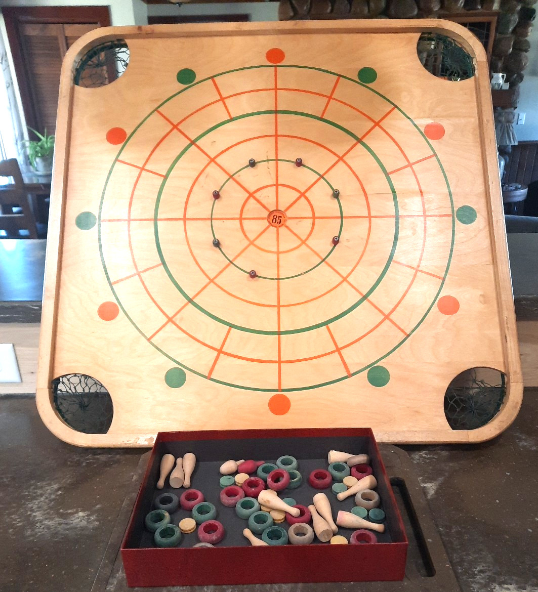 Vintage Carrom Industries No. 85 Game Board Complete w/ Original Manual & Pieces