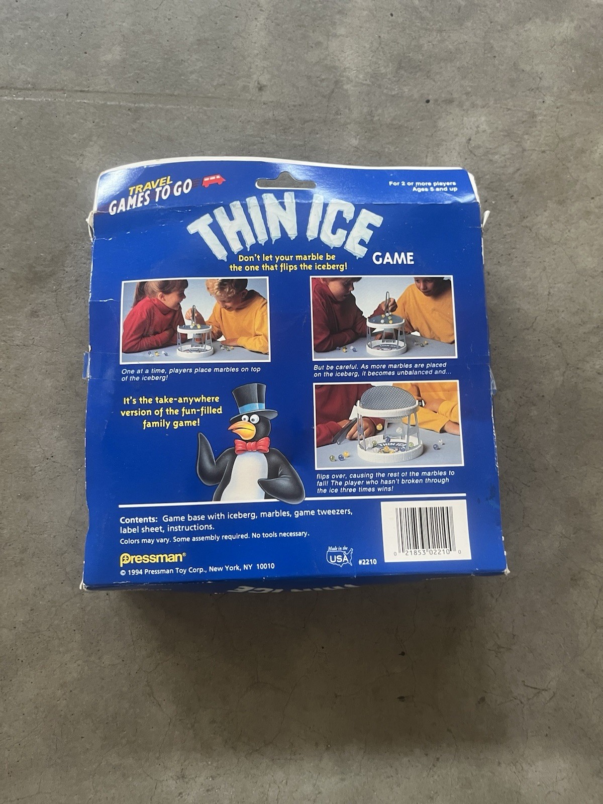 Pressman THIN ICE Travel Games To Go Penguins Travel Size Game 2+ Players 1994