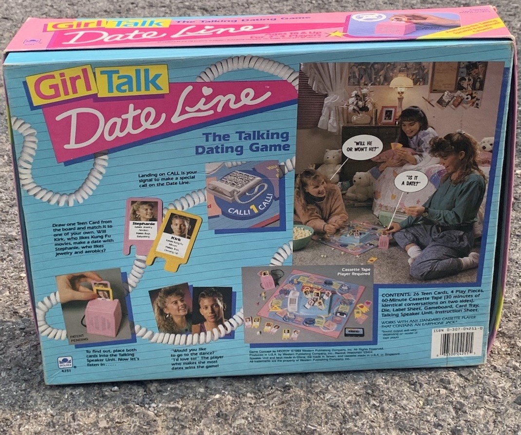 Girl Talk Date Line Board Game Golden Vintage 1989 Complete with Cassette Tape