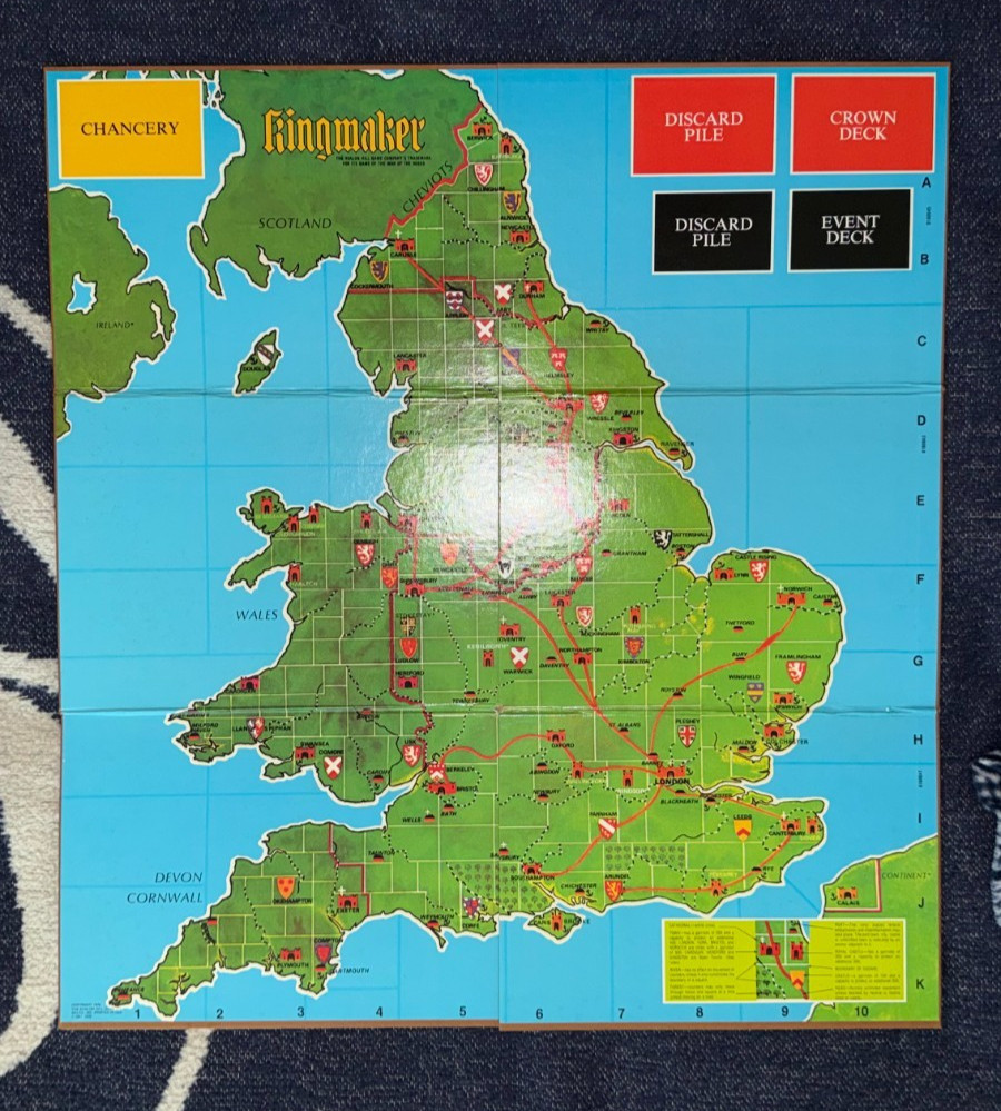 Complete Kingmaker Board Game Avalon Hill 2nd Edition War of the Roses Variants