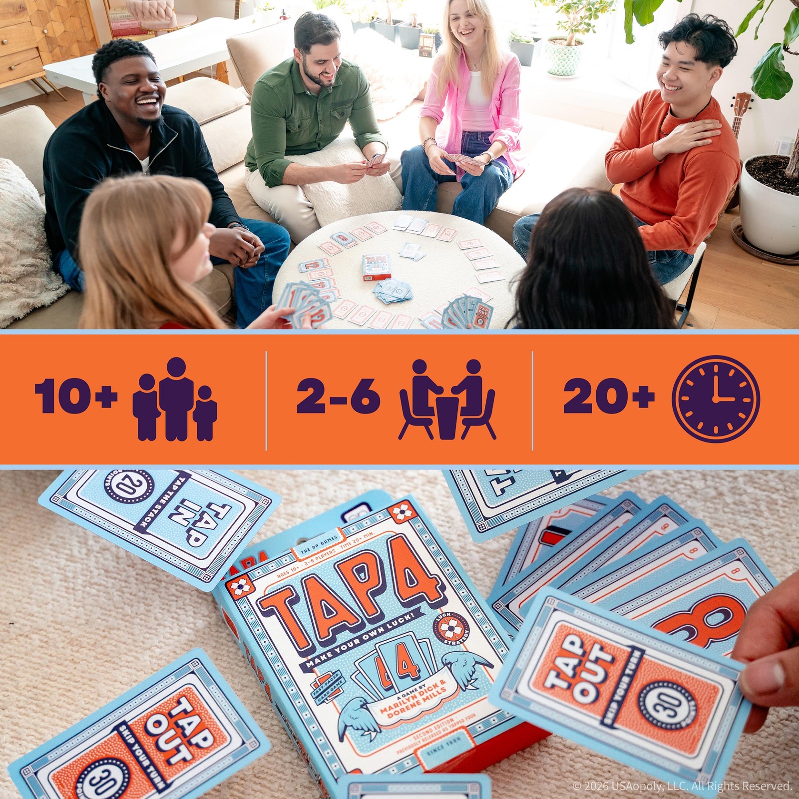 Card Game Tap 4 Strategic Fast Paced Easy to Learn Shed All Cards