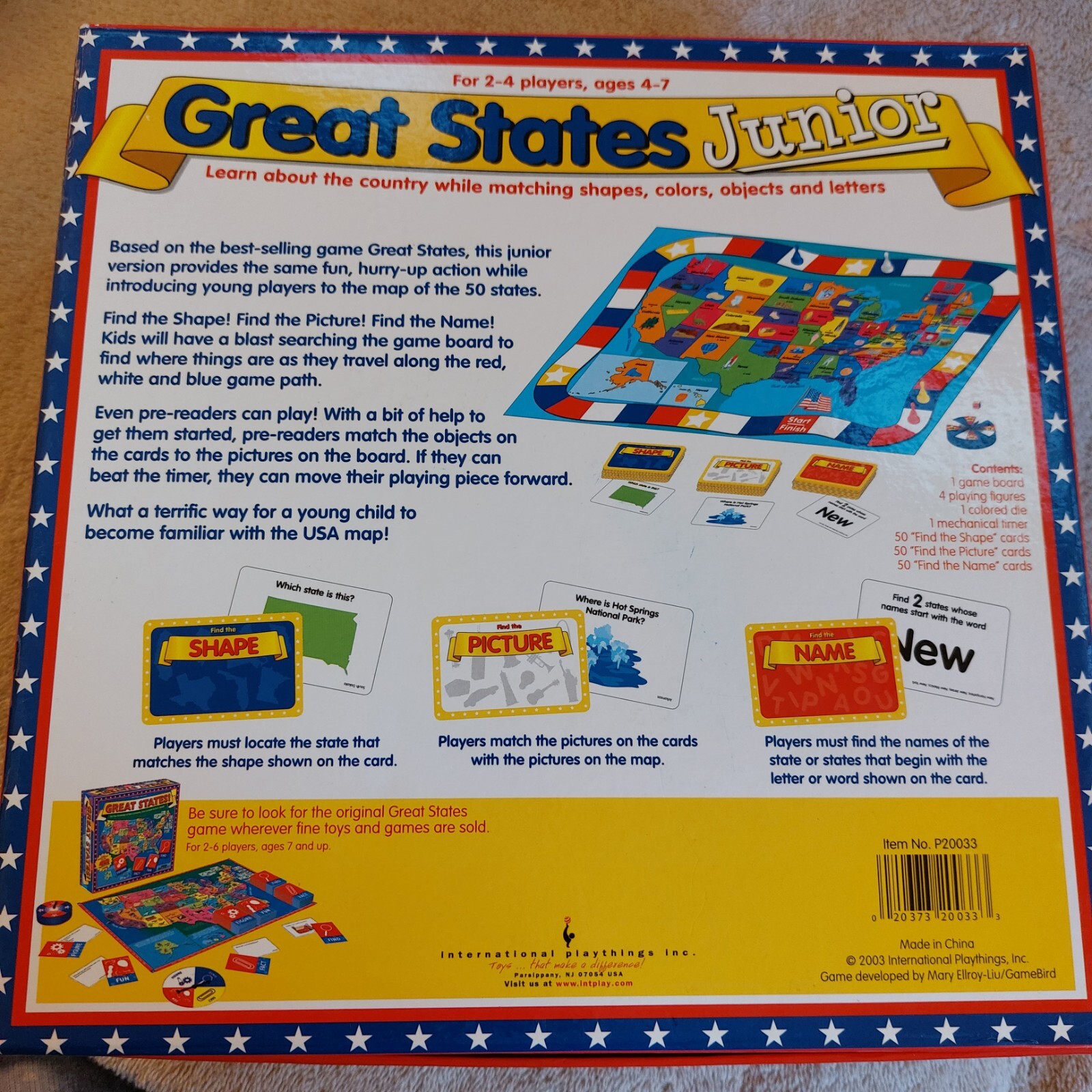 Great States Junior 2003 Pre-Owned Ages 4-7, 2-4 Players, #P20033