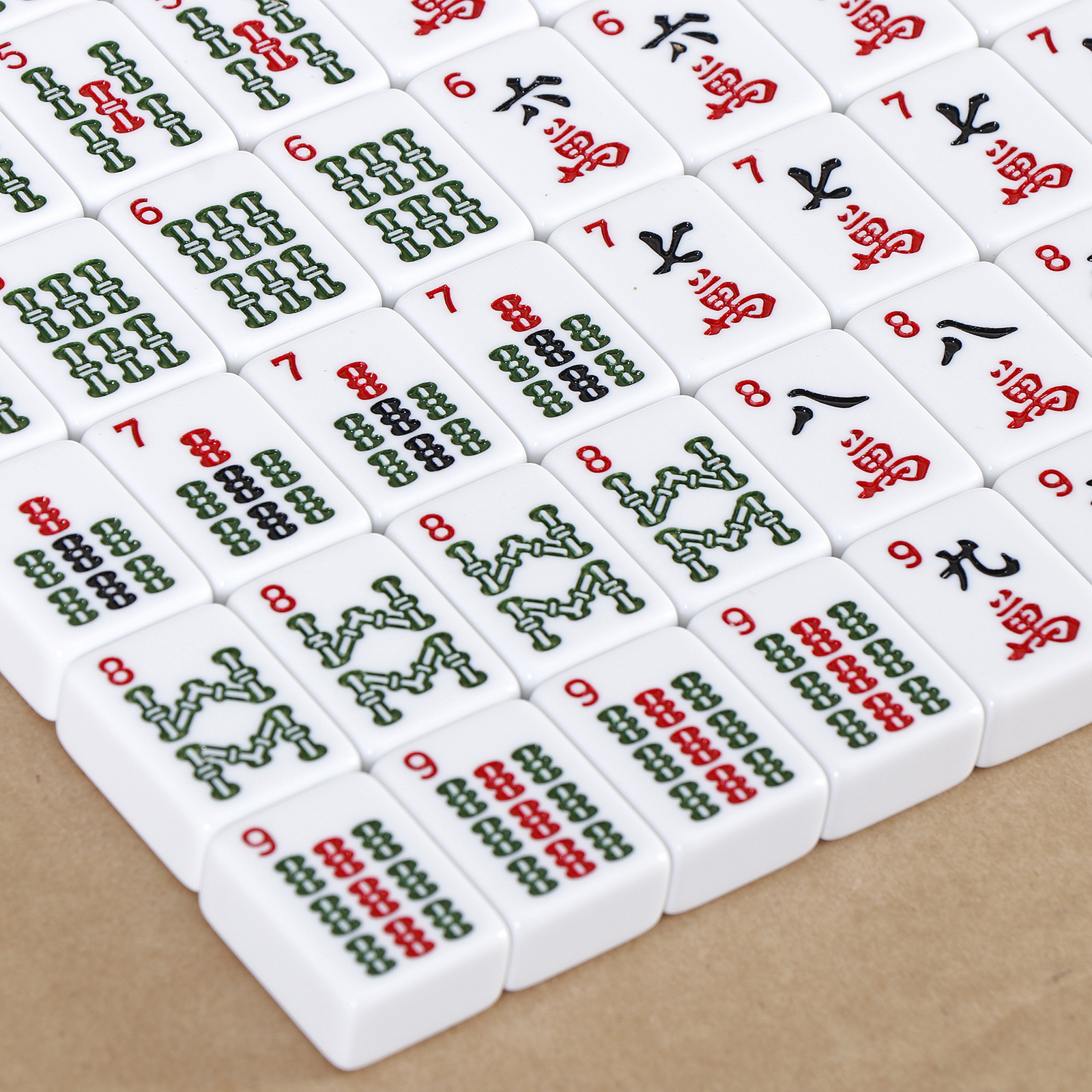 American Mahjong Set 166 Tiles 4 Color Complete Mah Jong Set Racks/Pushers w/Bag