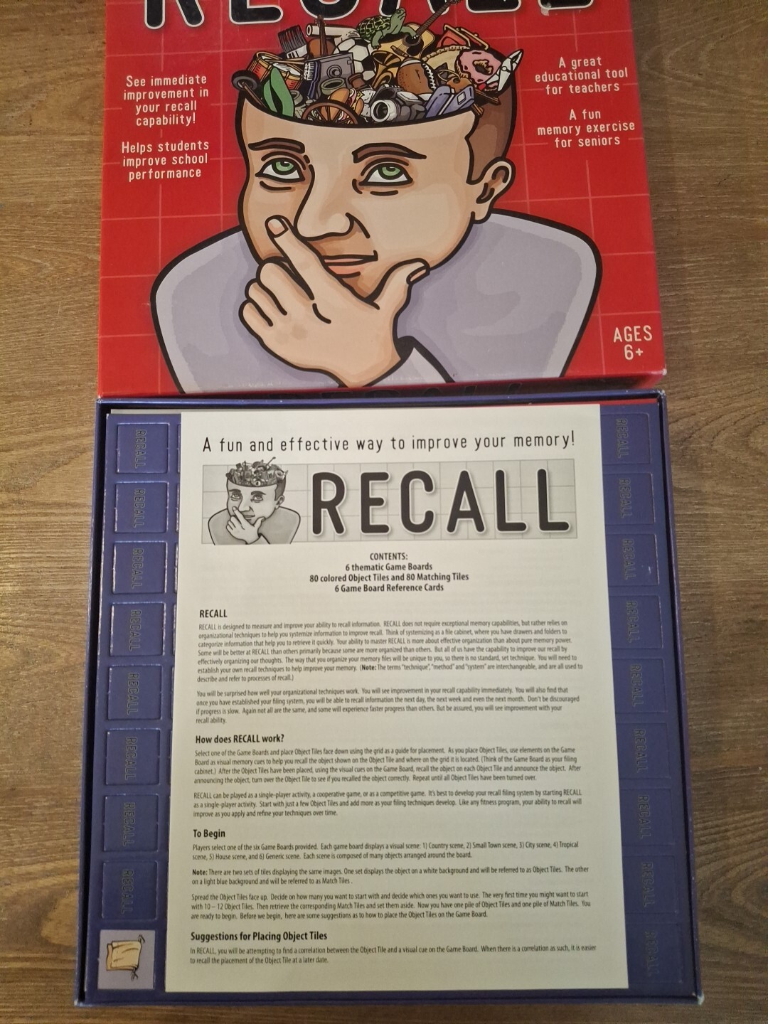 Recall Memory Game – The Fun and Effective Memory Improvement Tile Game NIB