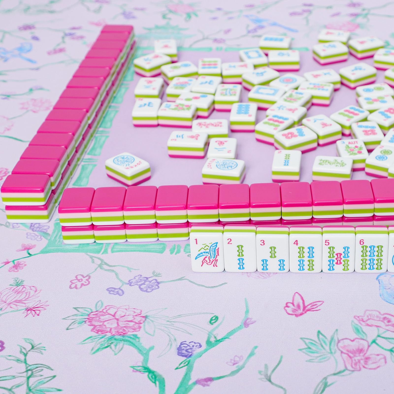 Engraved American Mahjong Tile 1.26 X 0.91 X 0.63 Inches, Magenta