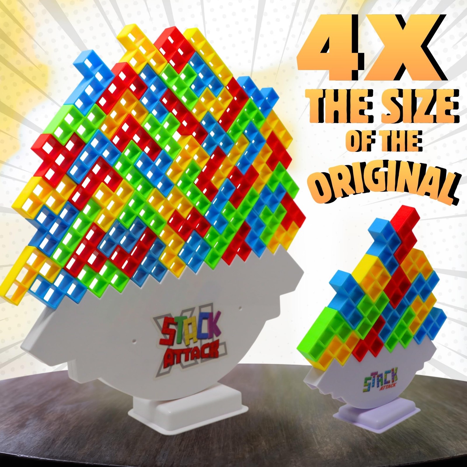 Stack Attack XL Tower Game, Giant Tabletop Games for Kids & Adults, Family Ga…
