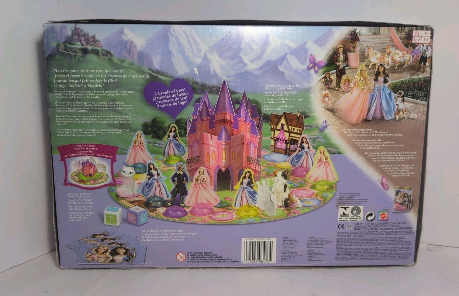 Mattel Barbie 2004 the Princess and the Pauper Board Game See Description