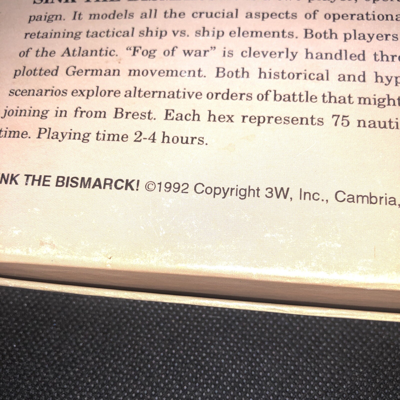 Sink The Bismarck! Board Game by 3W Designed by Michael Smith 1992 Stock# 729 C2